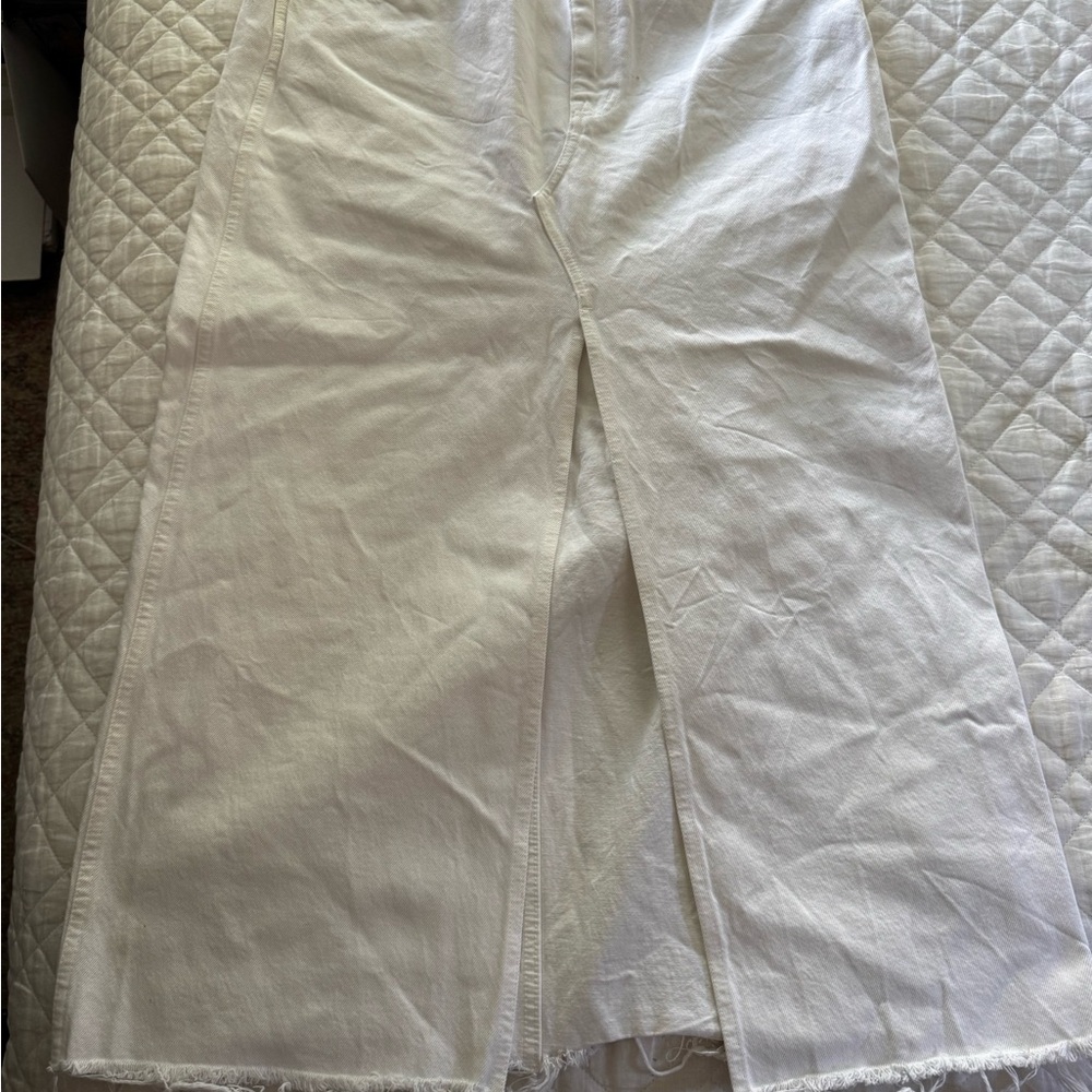 Madewell White Maxi Skirt with Front Slit